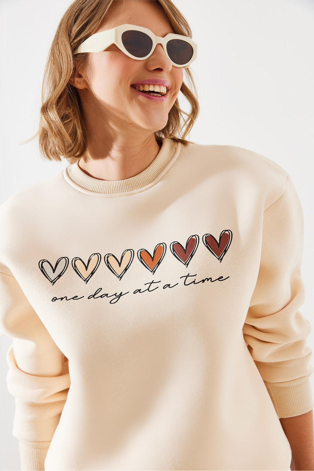 Beige Women Sweatshirt