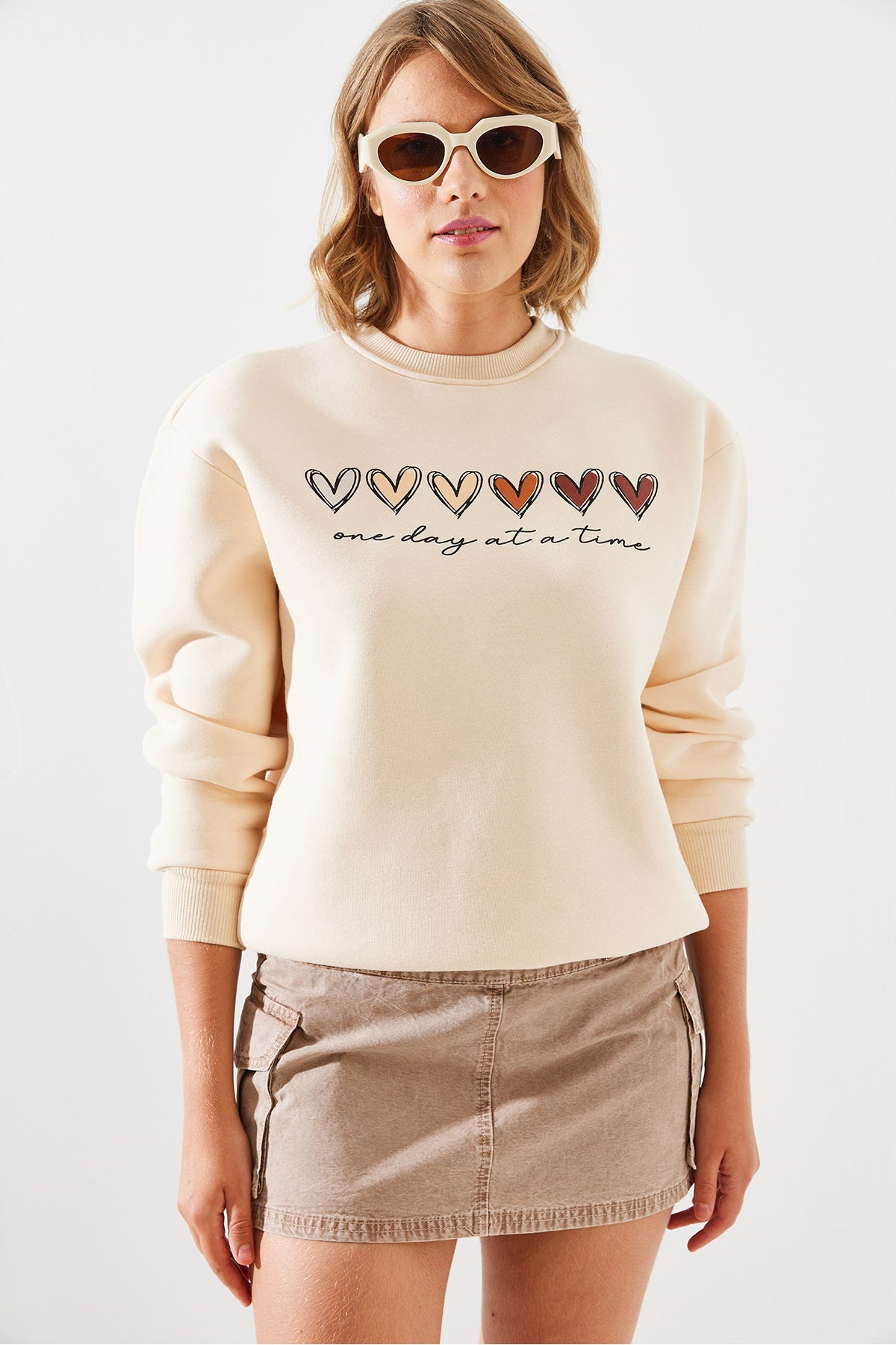 Beige Women Sweatshirt