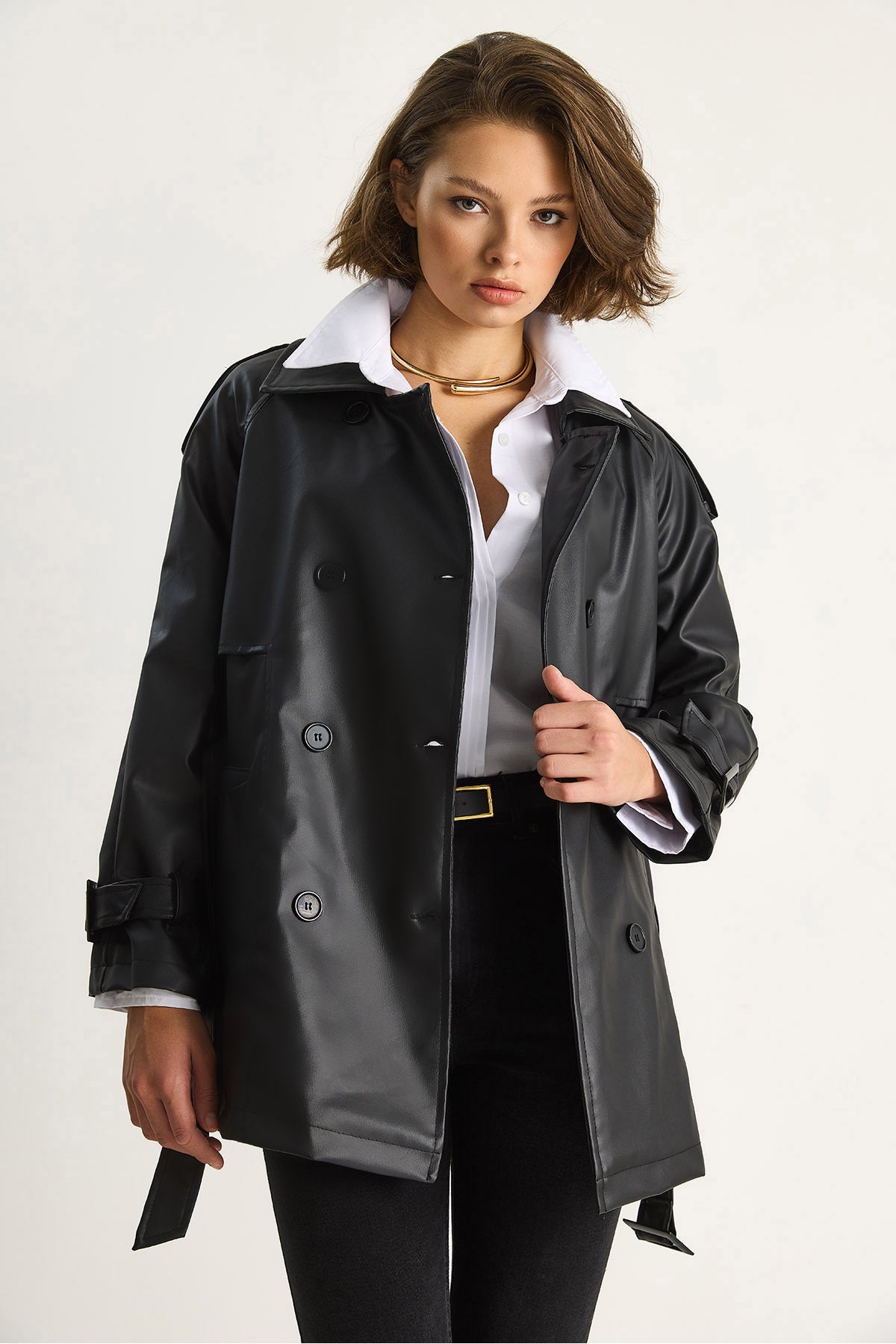 Black Women Trench Coat
