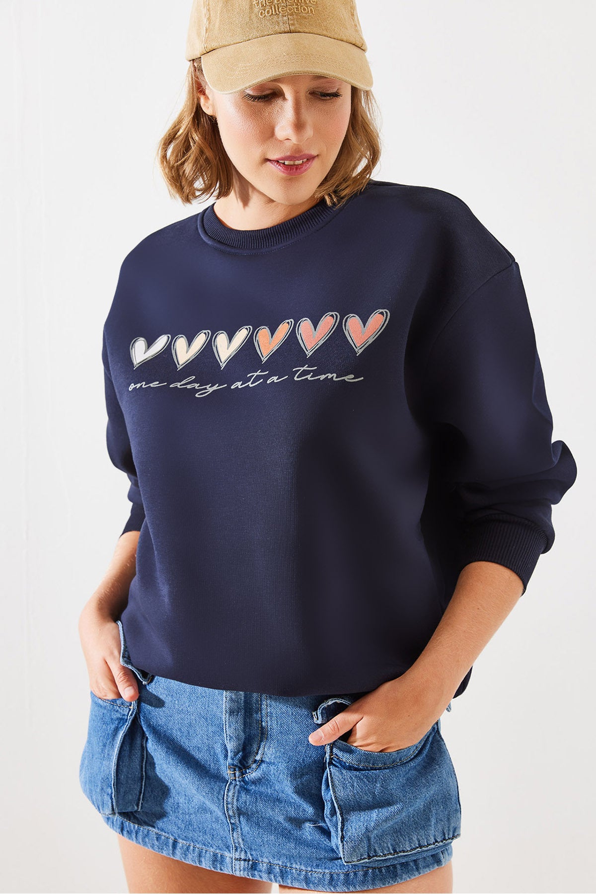 Navy Blue Women Sweatshirt