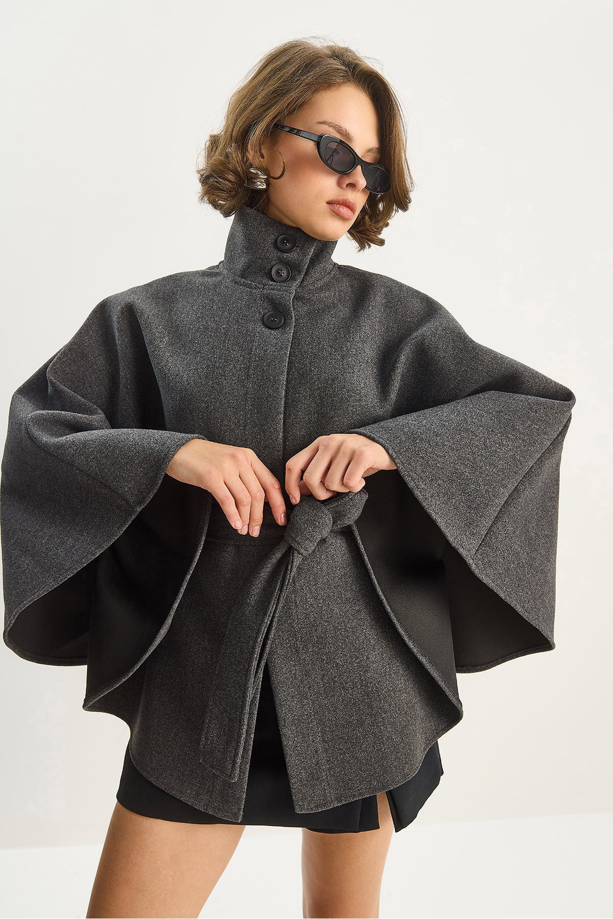 Anthracite Women Poncho