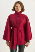 Burgundy Women Poncho