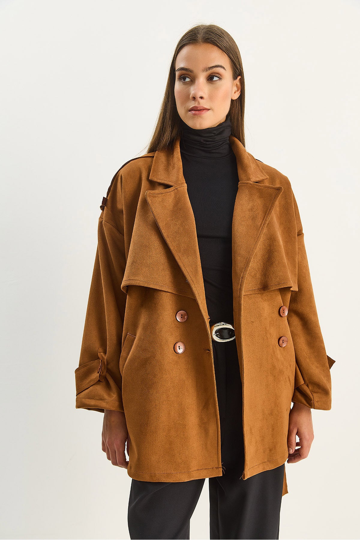 Camel Women Trench Coat