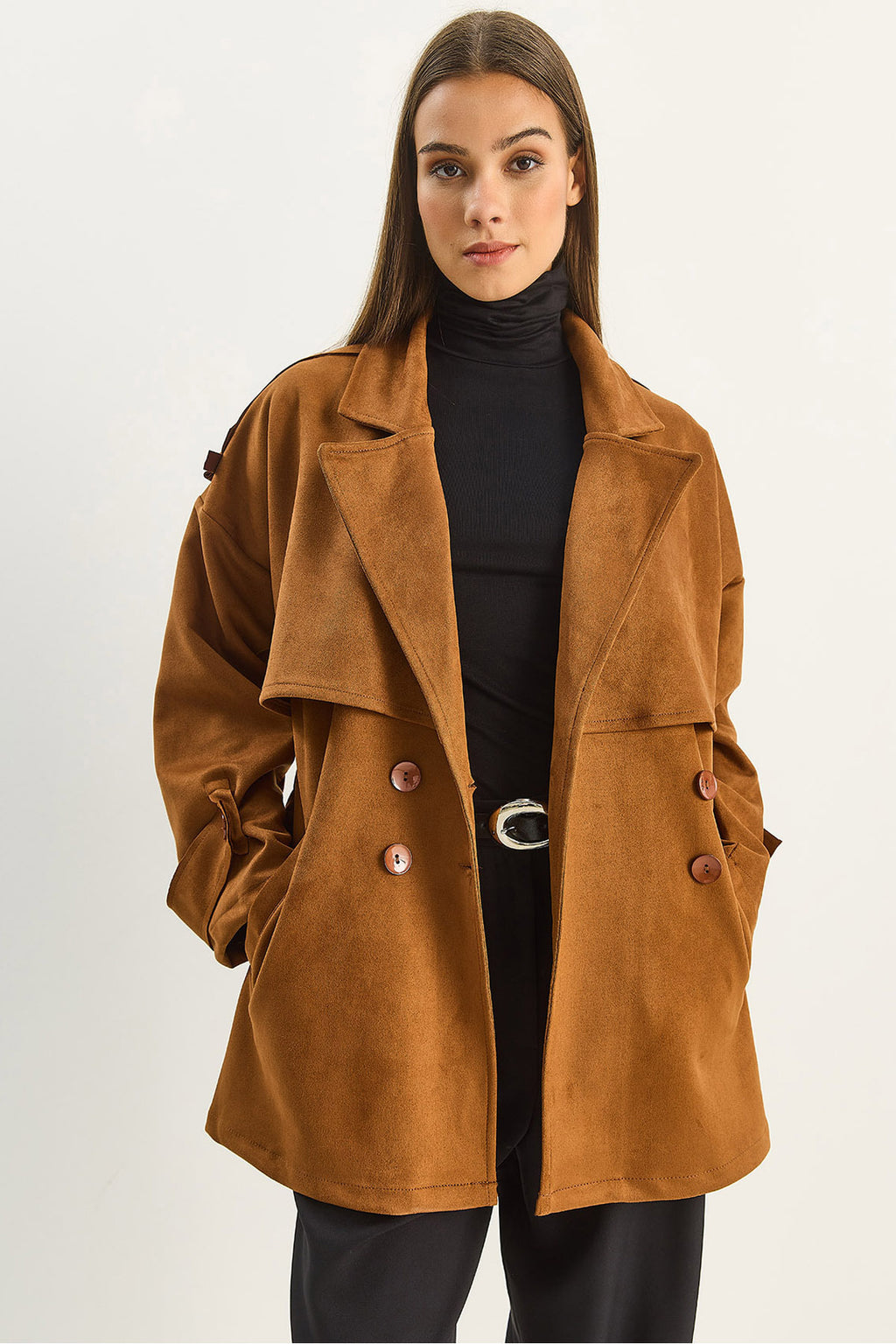 Camel Women Trench Coat