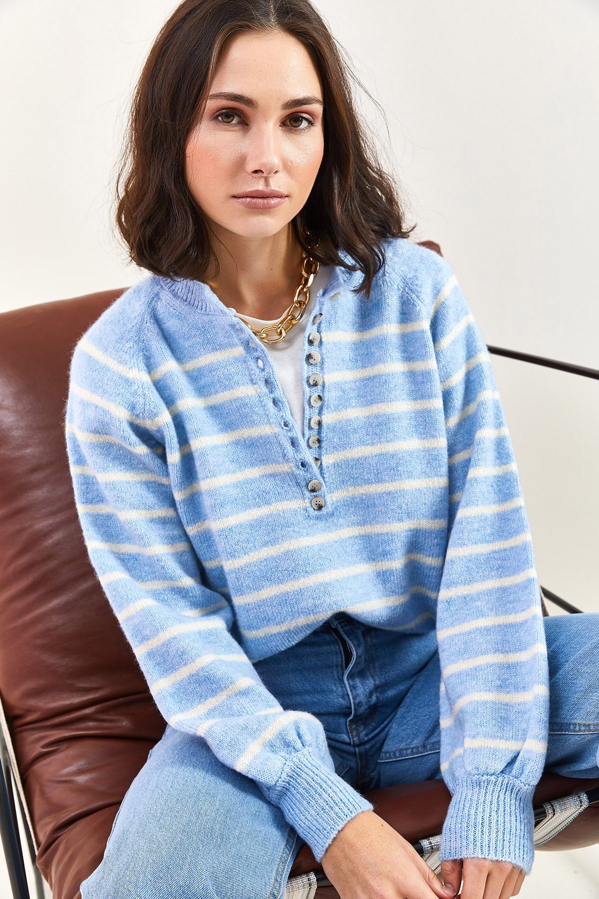 Baby Blue Women Sweater