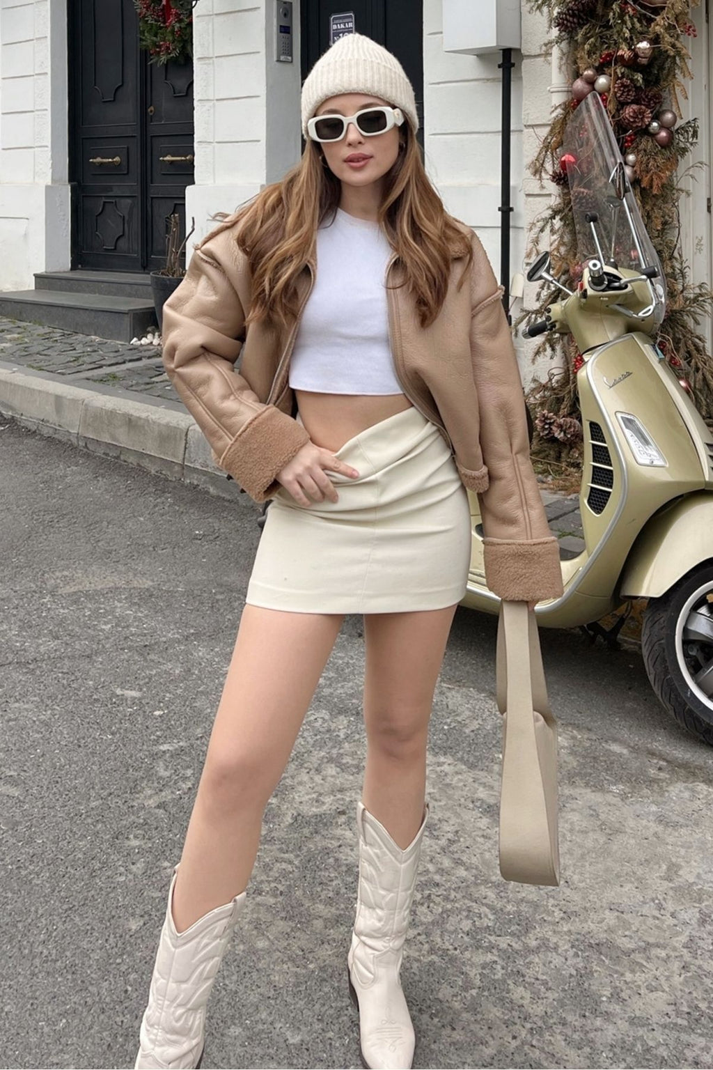 Beige Women Coat