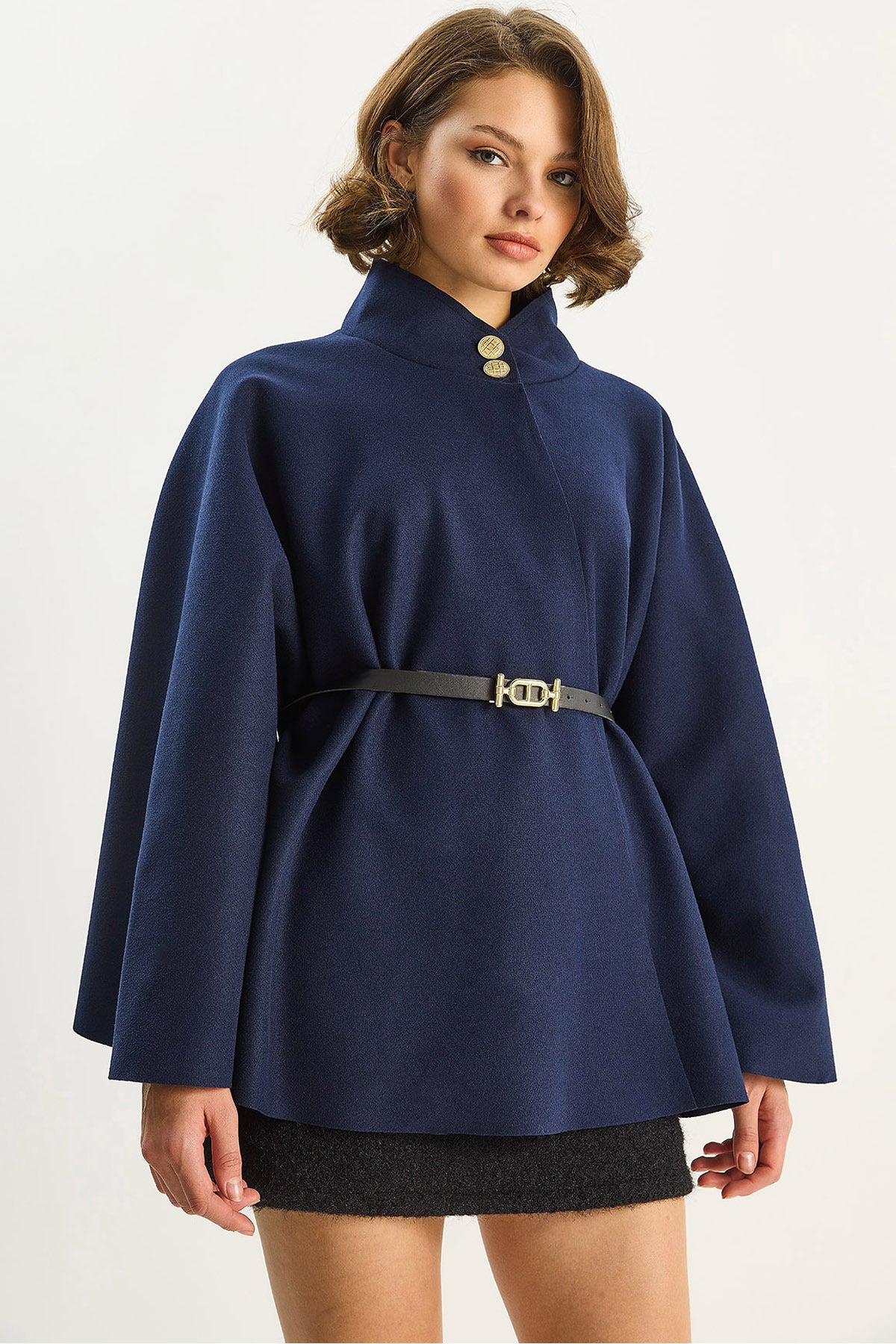 Navy Blue Women Poncho