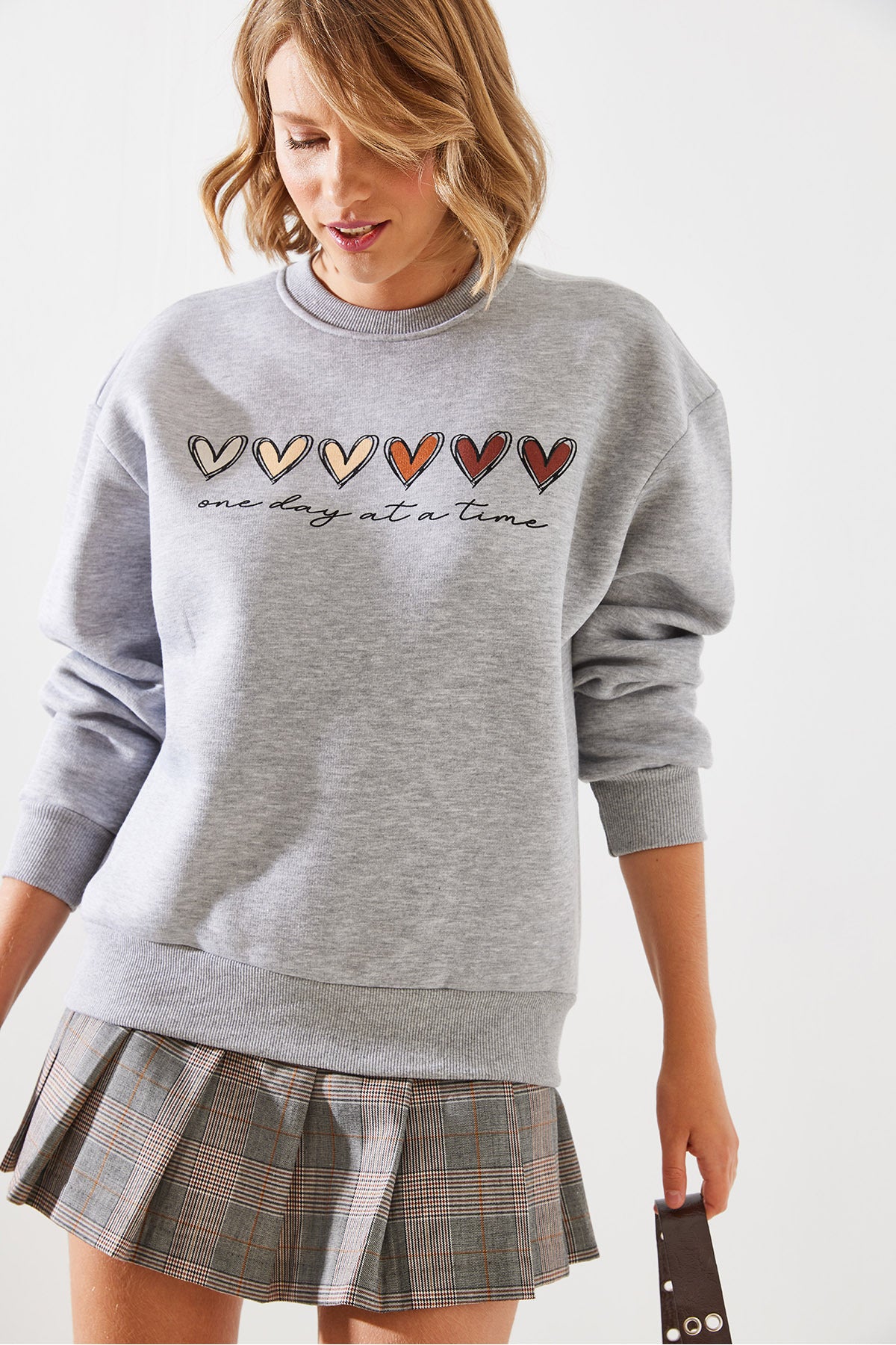 Gray Melange Women Sweatshirt