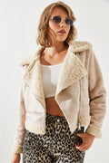 Beige Women Coat