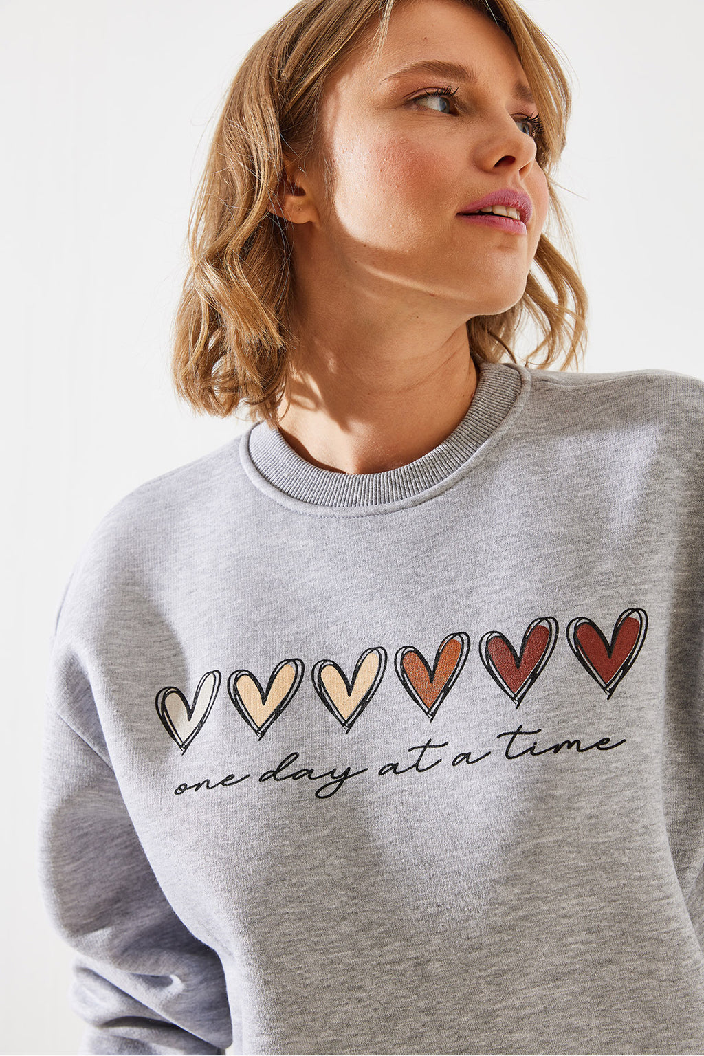 Gray Melange Women Sweatshirt