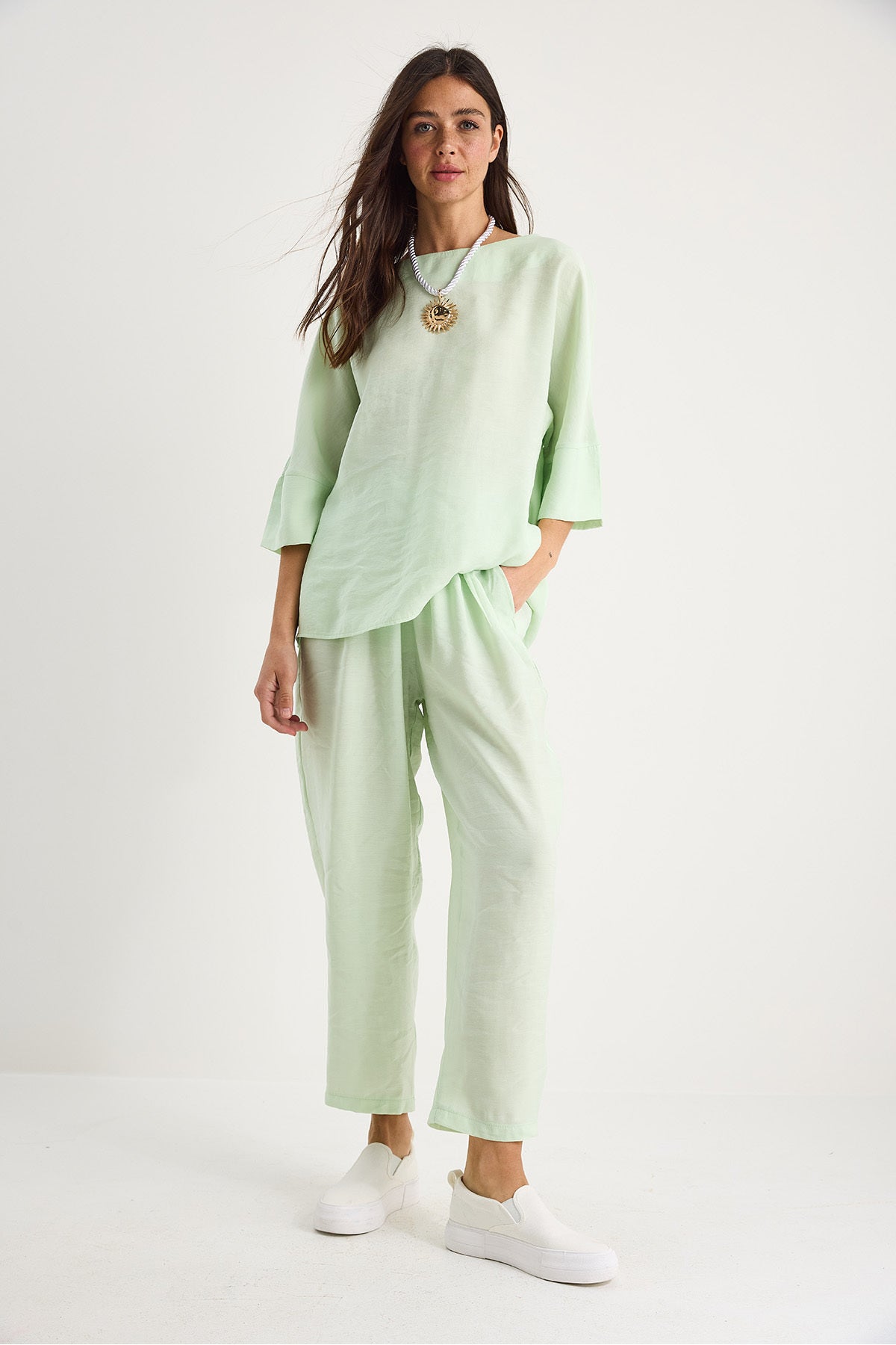 Green Women Two-Piece Set