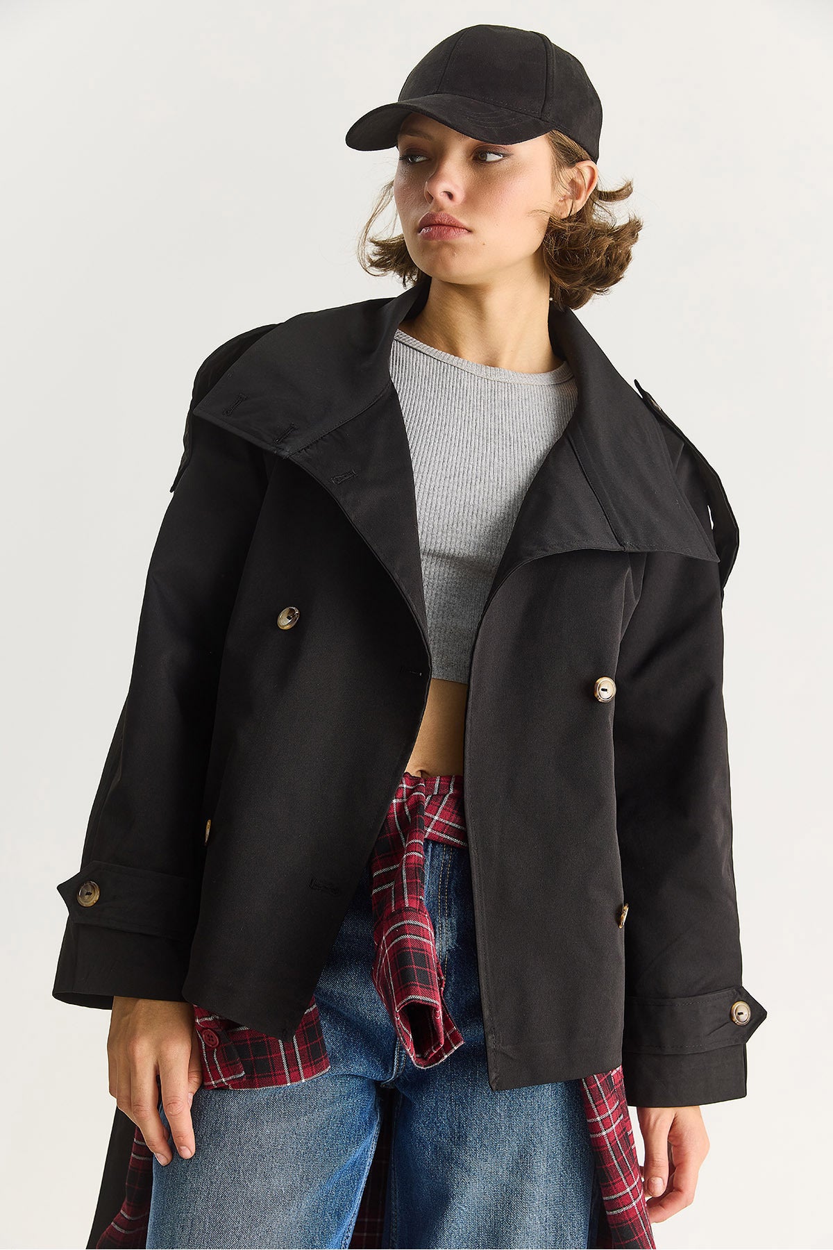 Black Women Trench Coat