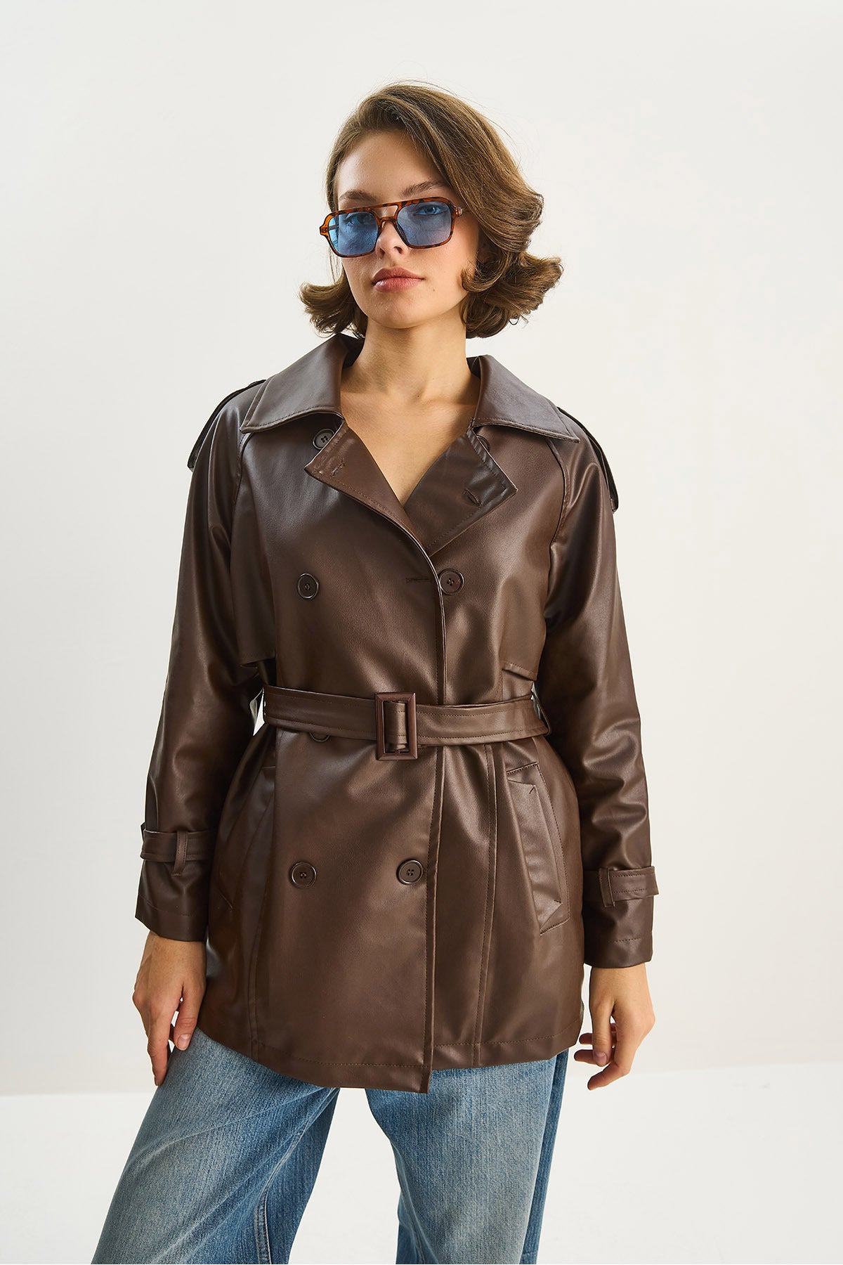 Brown Women Trench Coat