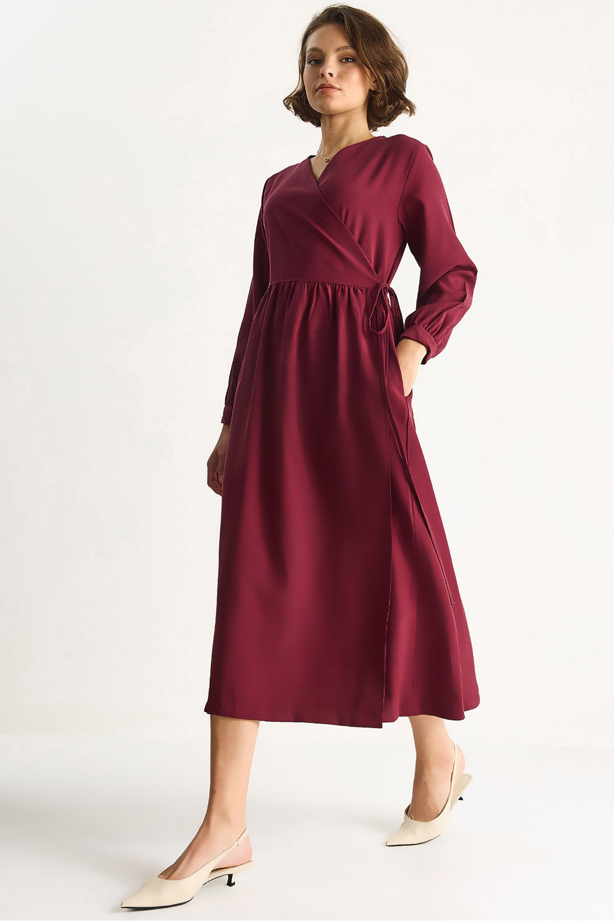 Burgundy Women Dress