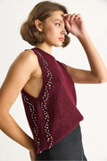 Burgundy Women Blouse