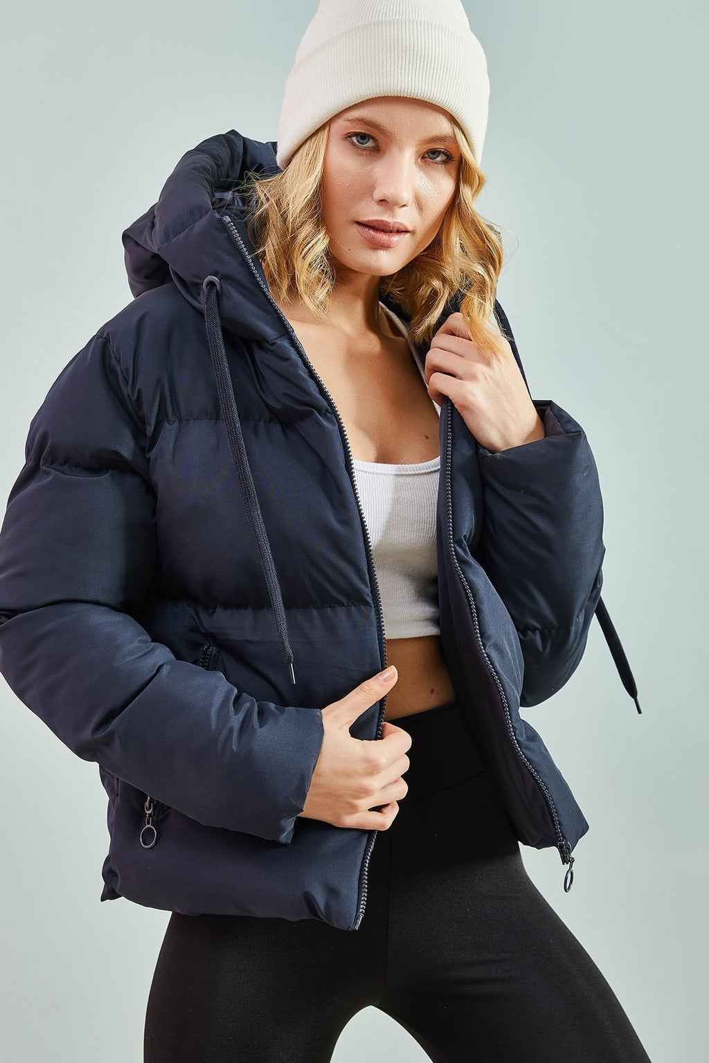 Navy Blue Women Coat