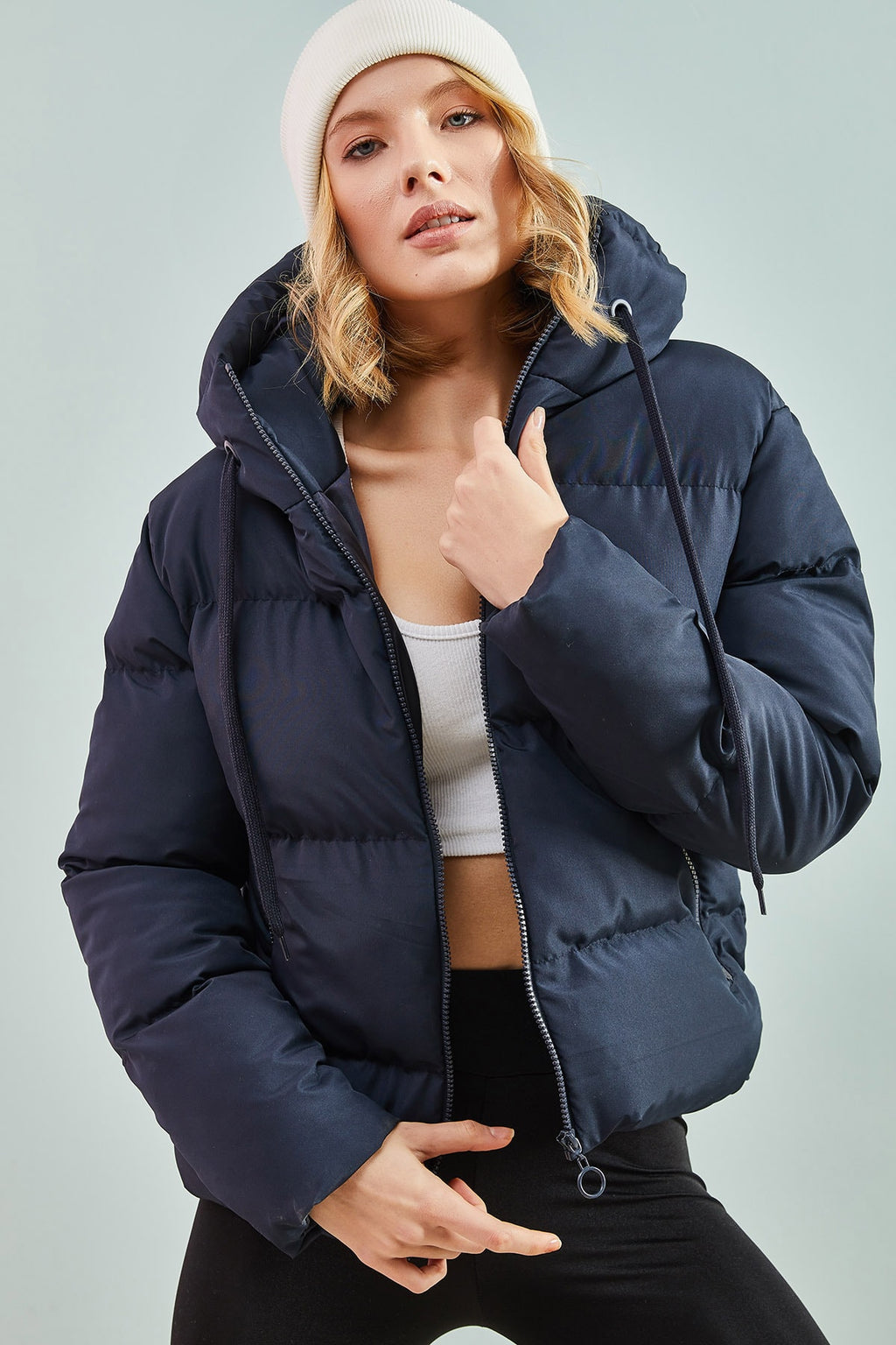 Navy Blue Women Coat