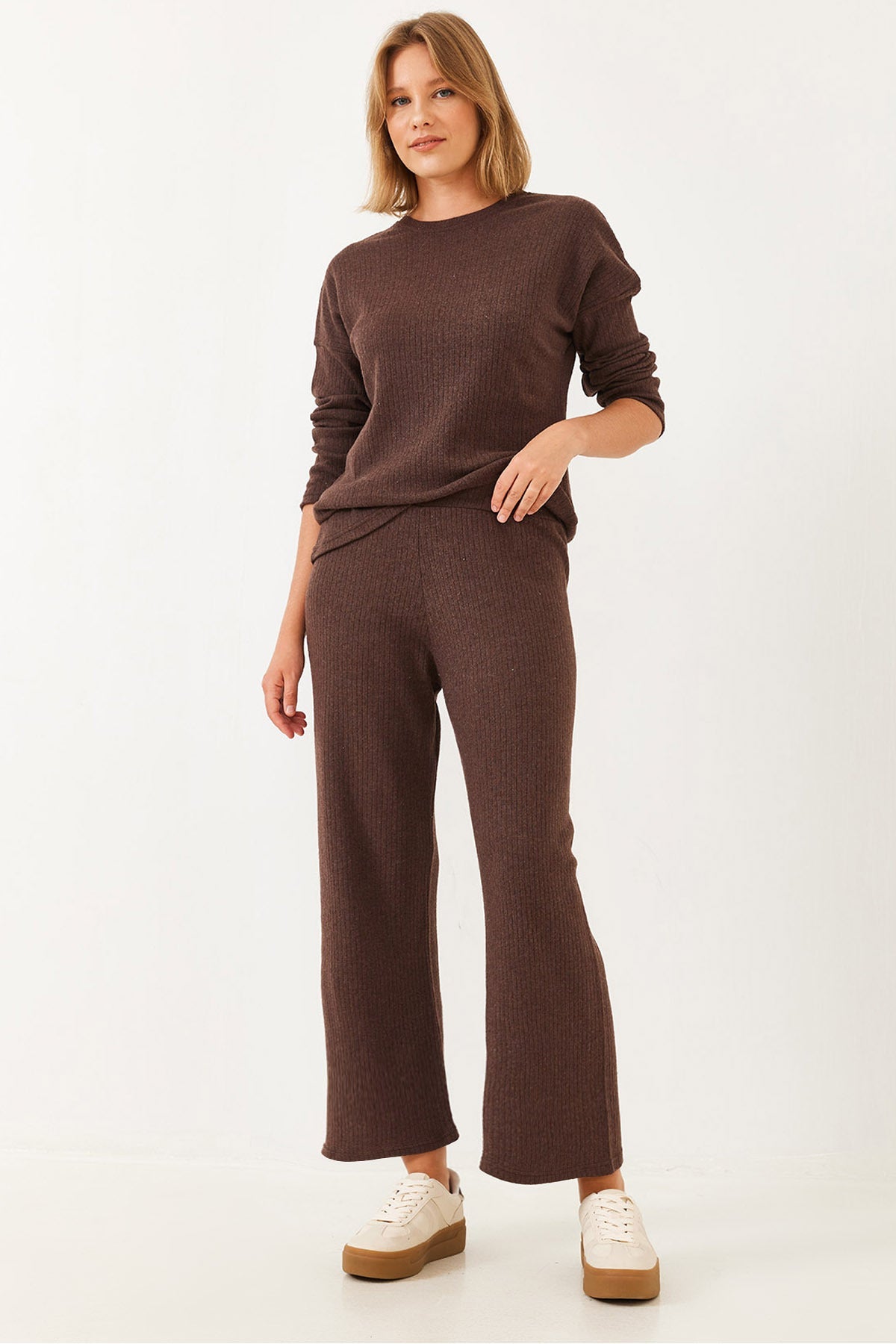 Brown Women Two-Piece Set
