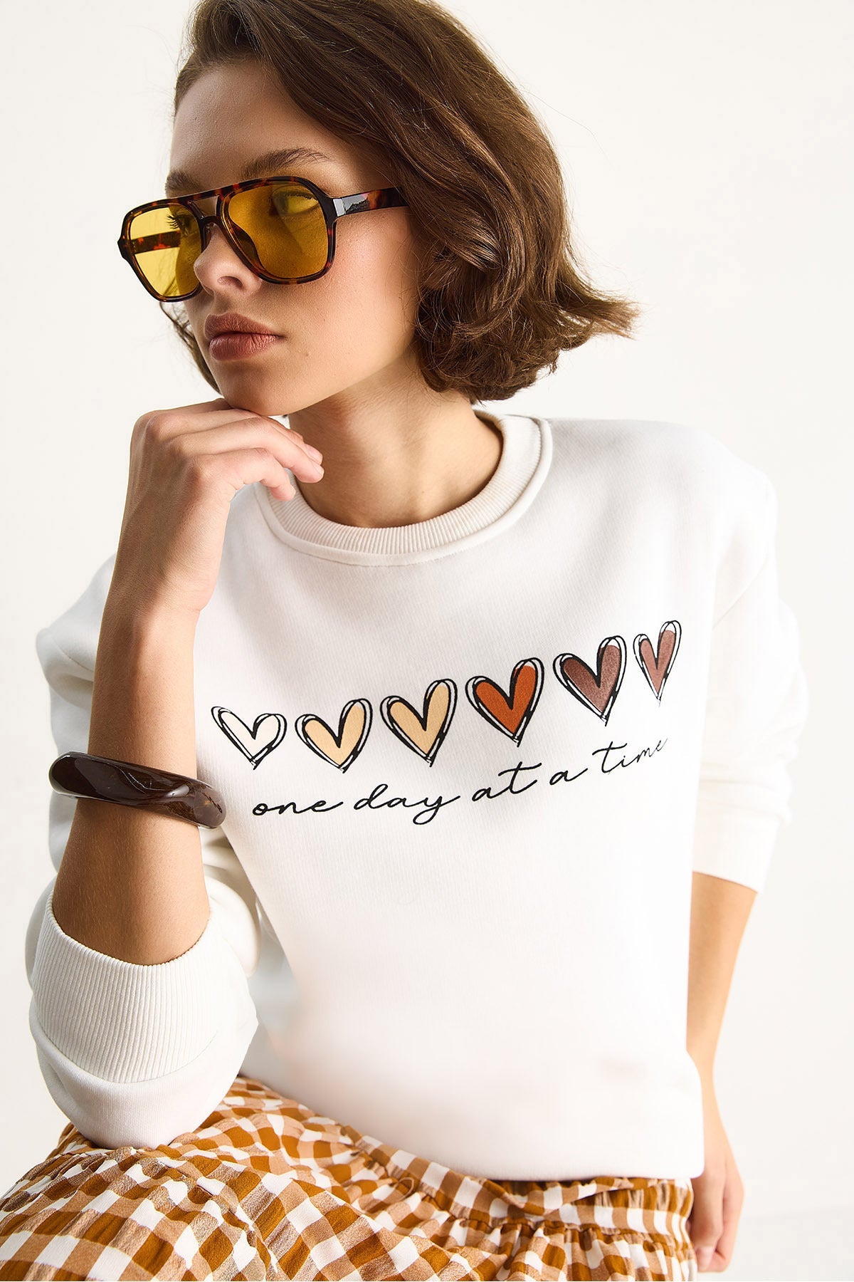 Ecru Women Sweatshirt