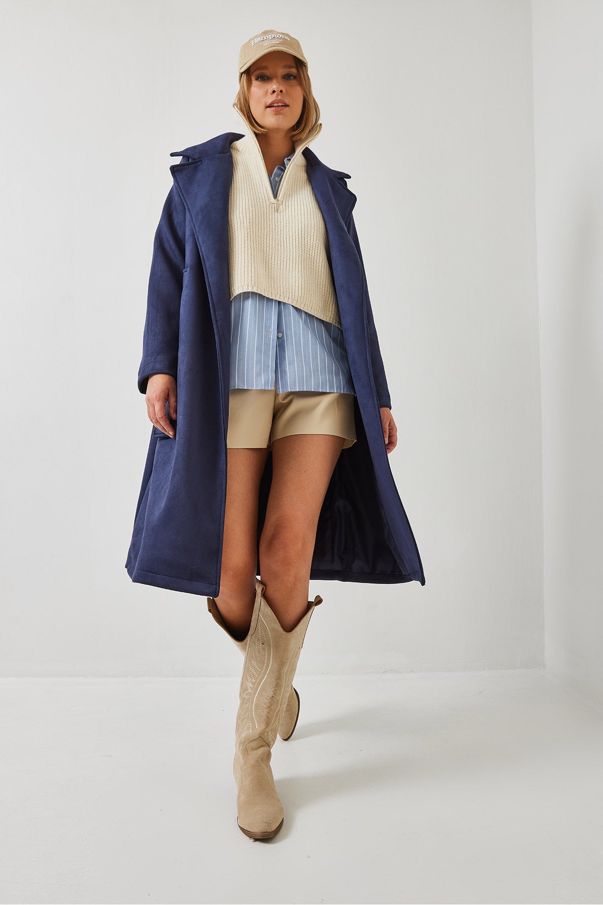 Navy Blue Women Coat