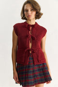 Burgundy Women Vest