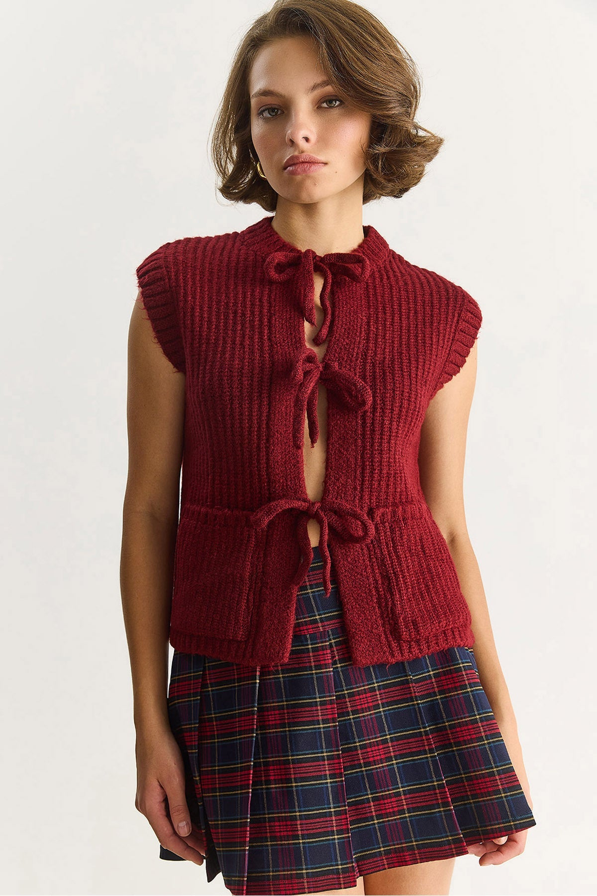 Burgundy Women Vest