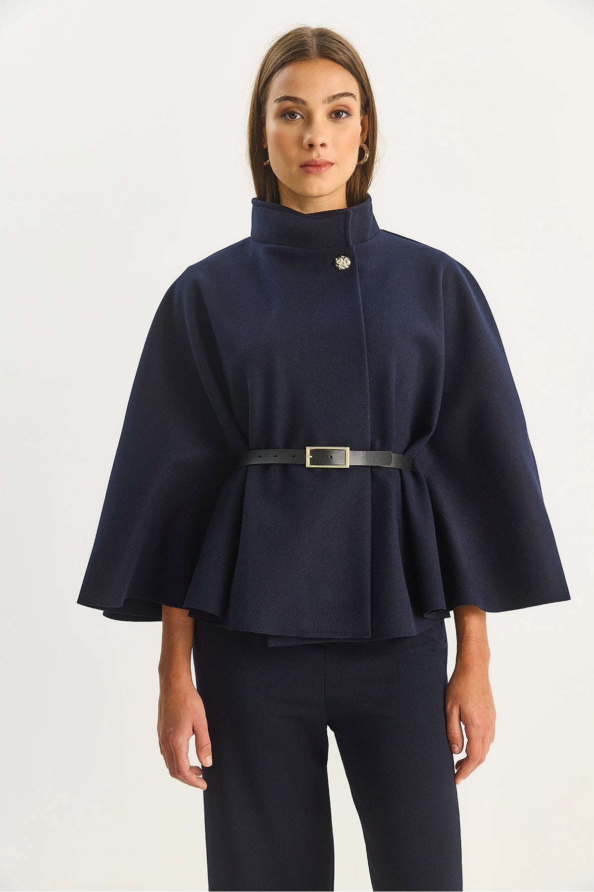 Navy Blue Women Poncho