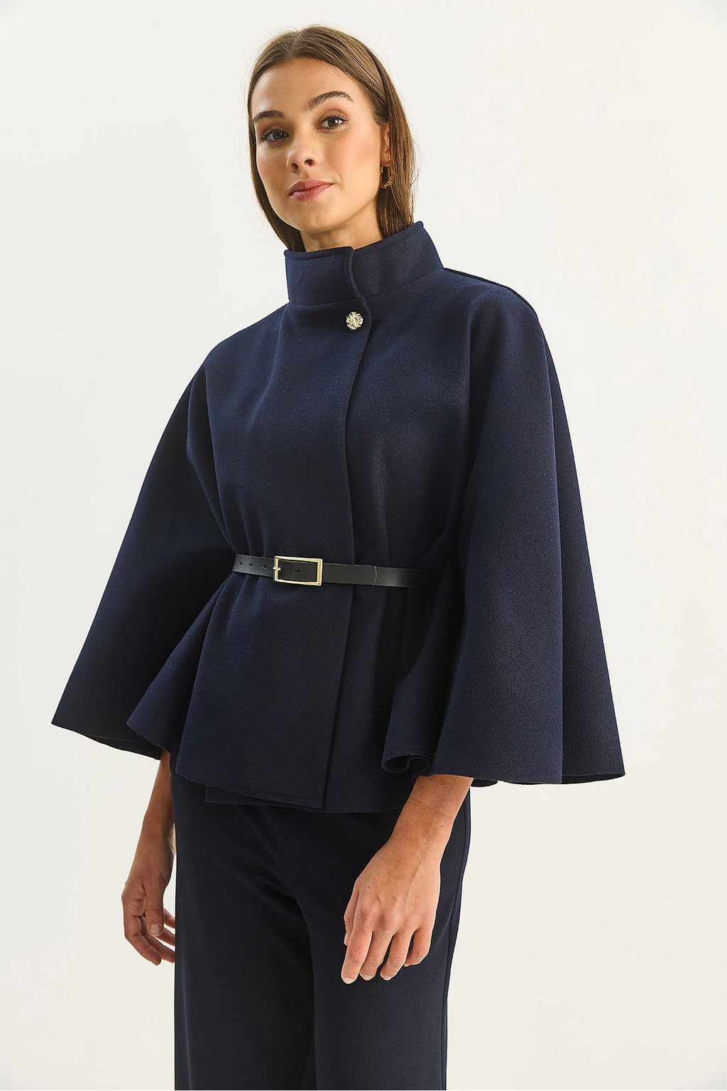 Navy Blue Women Poncho